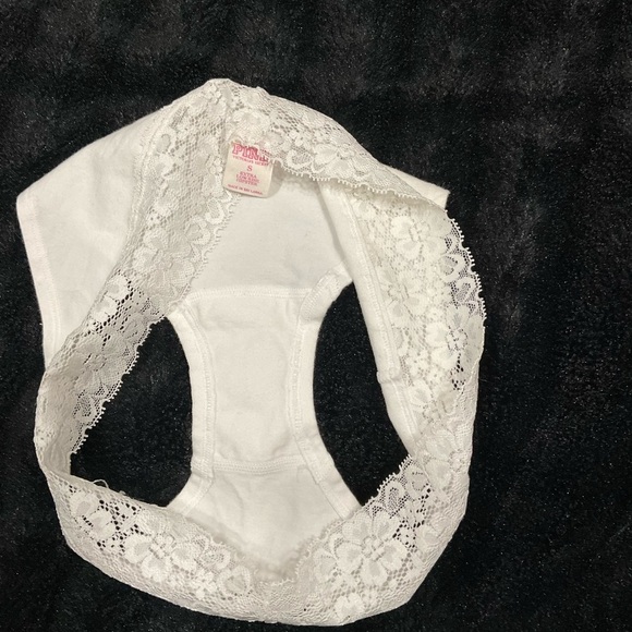 Rare Vintage PINK Victoria's Secret White Lace Hipster - Picture 6 of 8